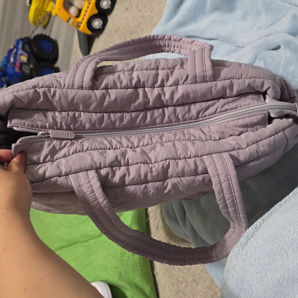Pink Women's Puffer Tote Bag- Purple - Picture 7 of 9